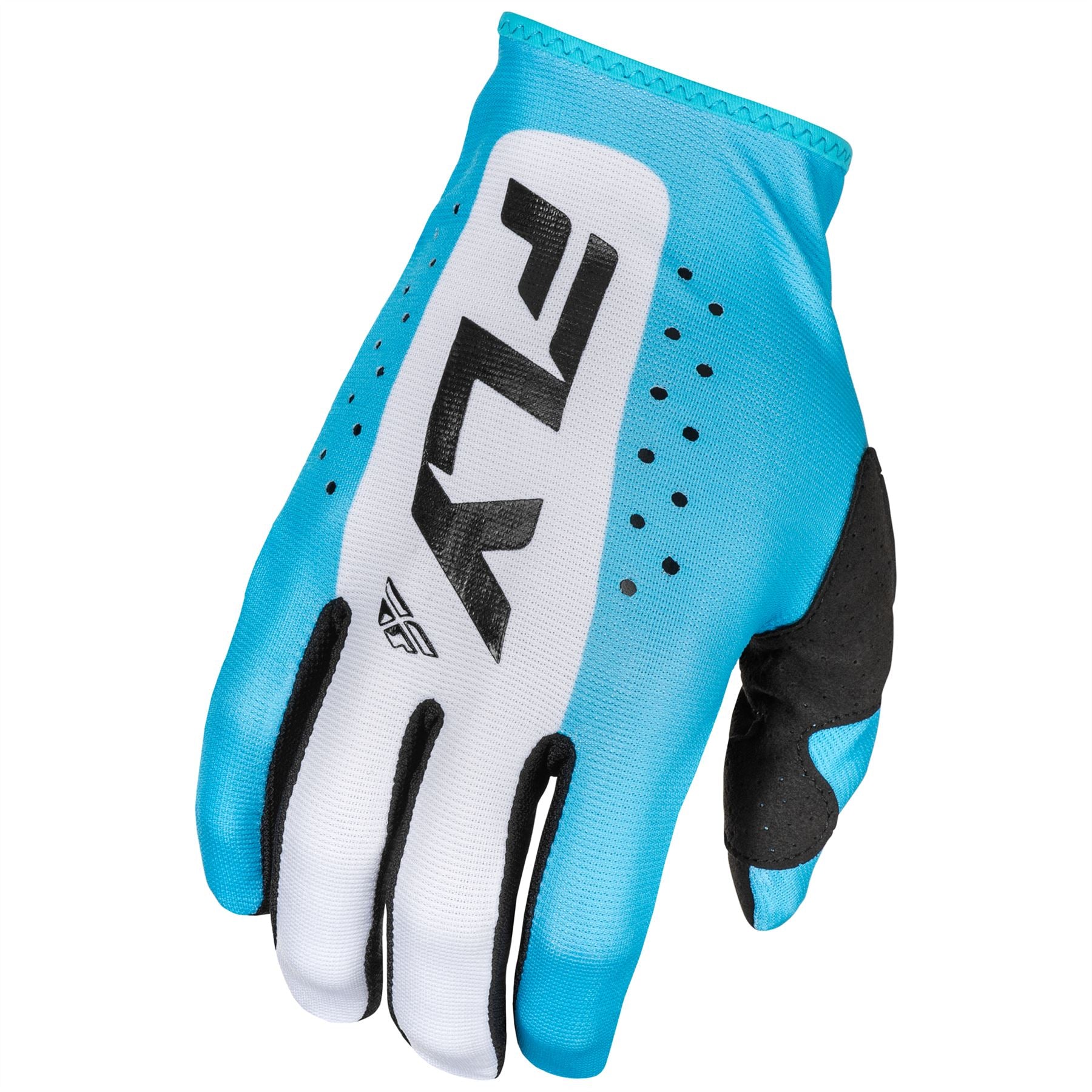 Fly Racing 2025 Youth Lite Motocross Gloves Blue White Black